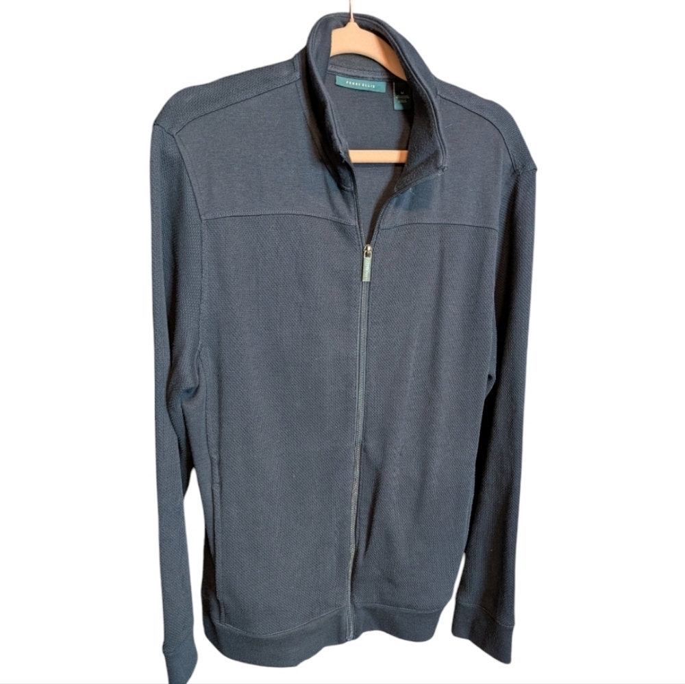 Vintage Perry Ellis Full Zip Knit Cardigan | Navy